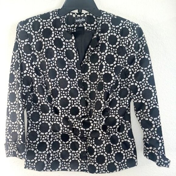 Isabella Black Circle Pattern Women's Suit Size 10 - Picture 1 of 9
